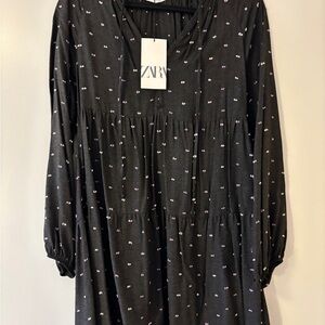 Zara Black Polka Dot Dress